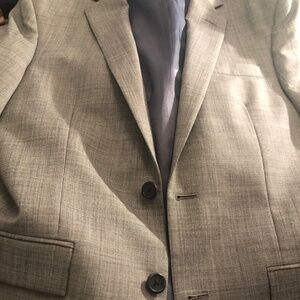Mens/Unisex  Grey Pure Wool Fine Classic Business Casual Blazer